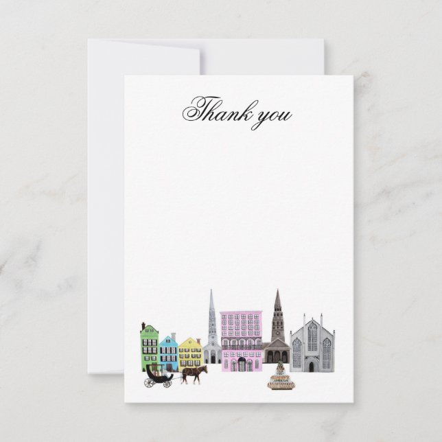 charleston skyline Thank you note Card (Front)