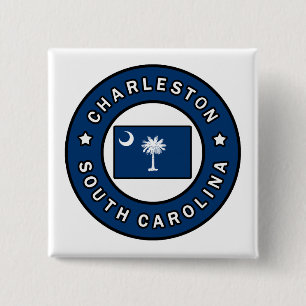Charleston South Carolina 2 Inch Square Button
