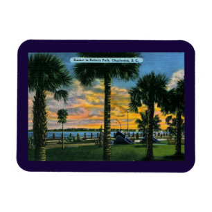 Charleston, South Carolina, Battery Park, Vintage Magnet