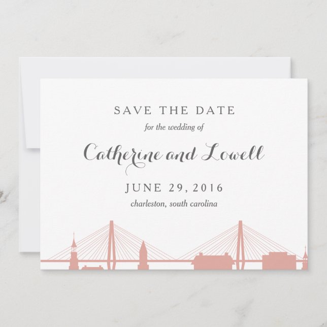 Charleston South Carolina Blush Save the Date (Front)