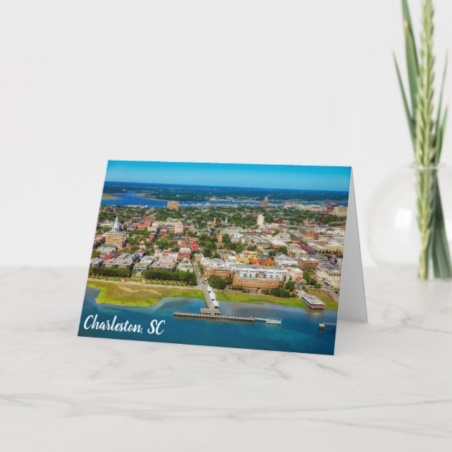 Charleston South Carolina City Skyline Photo Card (Front)