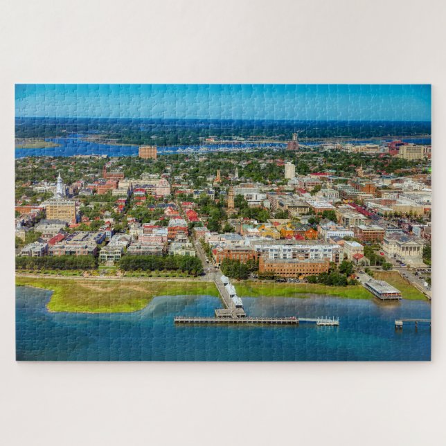 Charleston South Carolina City Skyline Photo Jigsaw Puzzle (Horizontal)