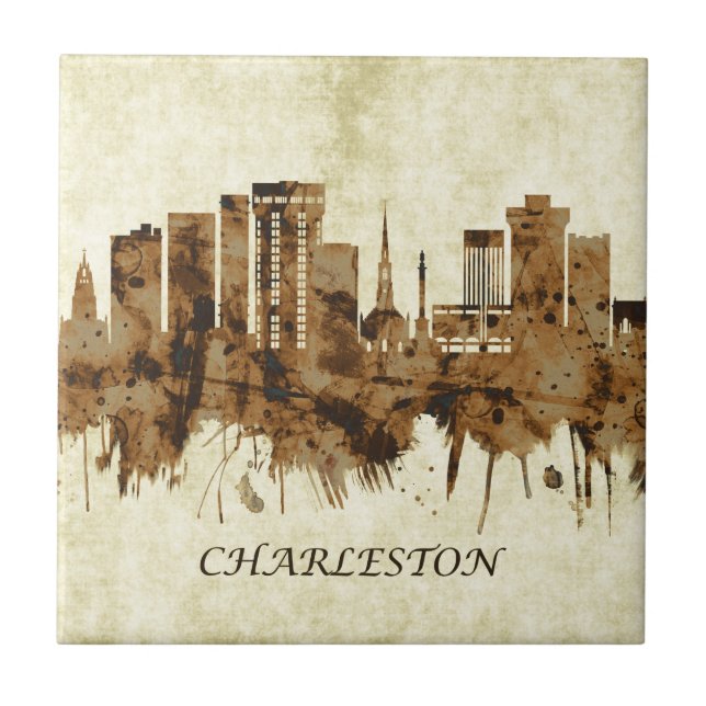 Charleston South Carolina Cityscape Tile (Front)