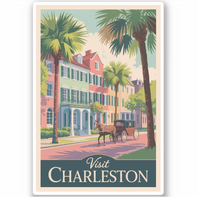 Charleston South Carolina Illustration Travel Art (Front)