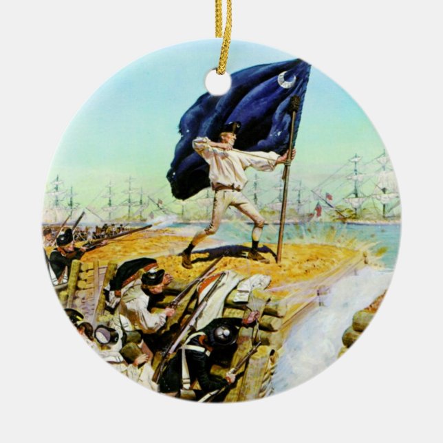 Charleston, South Carolina June 1776 Ceramic Ornament (Front)