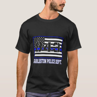 Charleston South Carolina Police Officer Usa Flag  T-Shirt