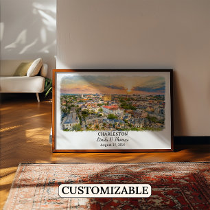 Charleston South Carolina Poster, Watercolor Poster