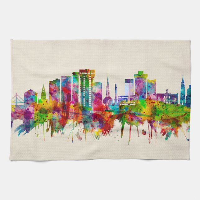 Charleston South Carolina Skyline Kitchen Towel (Horizontal)