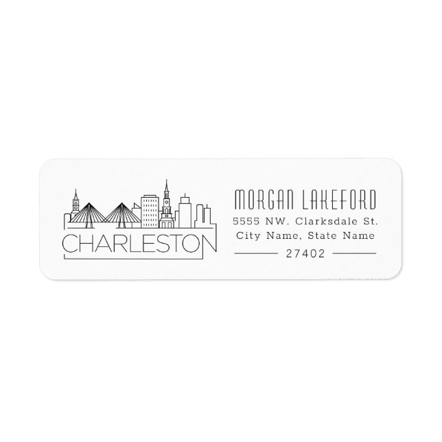 Charleston, South Carolina Stylized Skyline | (Front)