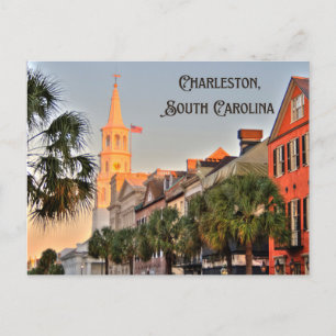 Charleston, South Carolina Sunset over Church Postcard