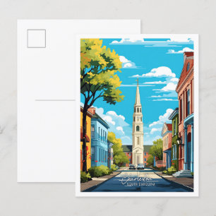 Charleston South Carolina Travel Illustration Postcard