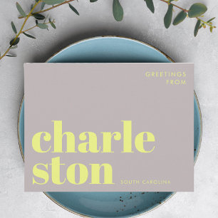 Charleston South Carolina typography Postcard