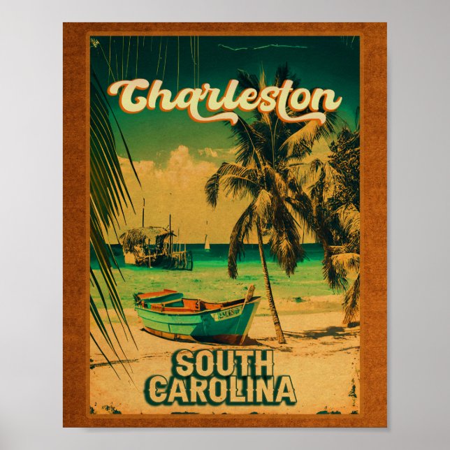 Charleston South Carolina Vintage Retro Souvenir Poster (Front)