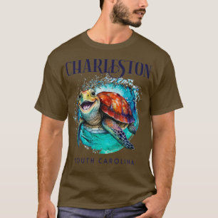 Charleston South Carolina Watercolor Happy Sea Tur T-Shirt