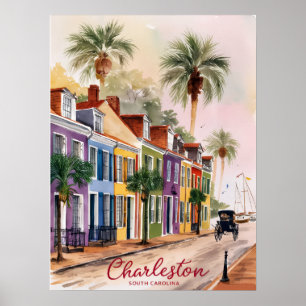 Charleston South Carolina Watercolor Painting Poster