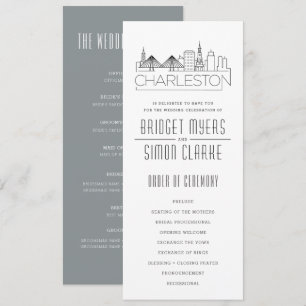 Charleston Stylized Skyline   Programme de Mariage