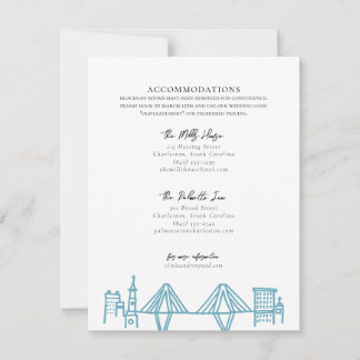 Charleston Toile Border in Blue Accommodations Card