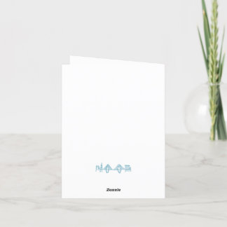 Charleston Toile Border in Blue Thank You Card