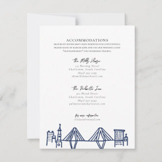 Charleston Toile in Navy Blue Accommodations Card