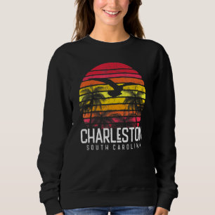 Charleston Vintage Retro Beach Palm Tree Surf Swim Sweatshirt