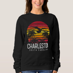 Charleston Vintage Retro Beach Palm Tree Surf Swim Sweatshirt