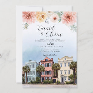Charleston Watercolor Wedding Destination Invitation