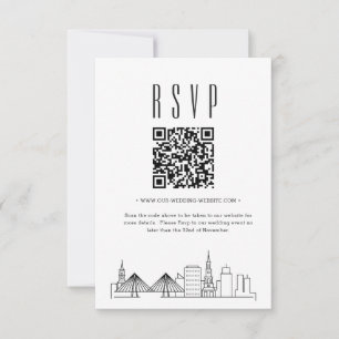 Charleston Wedding QR code RSVP Card