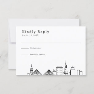 Charleston Wedding   Stylized Skyline RSVP Card
