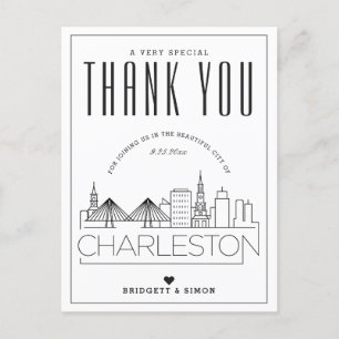 Charleston Wedding Thanks for Coming! Postcard