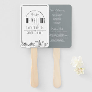 Charleston Wedding   Wedding Program Hand Fan