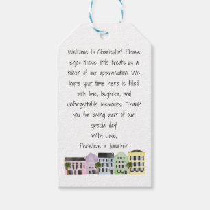 Charleston Wedding Welcome Message Hotel Gift Tags