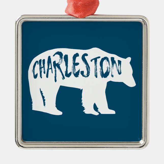 Charleston West Virginia Bear Metal Ornament (Front)