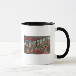 Charleston, West Virginia - Large Letter Scenes Mug