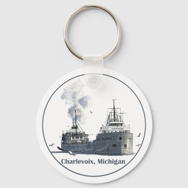 Charlevoix, Michigan Keychain (Front)