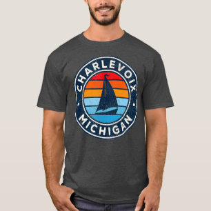 Charlevoix Michigan MI Vintage Sailboat Retro T-Shirt