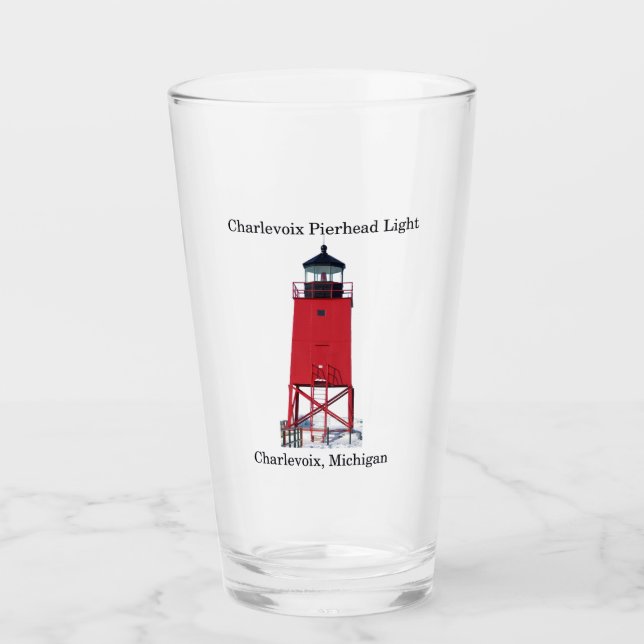 Charlevoix Pierhead Light glass (Front)