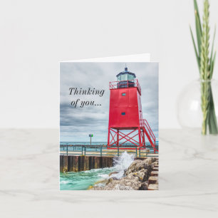 Charlevoix South Lighthouse Thinking Of You Card