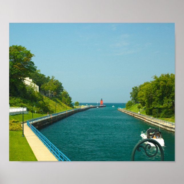 Charlevoix South Pier Light Station, Charlevoix,MI Poster (Front)