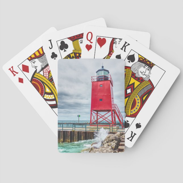 Charlevoix South Pierhead Lighthouse Playing Cards (Back)