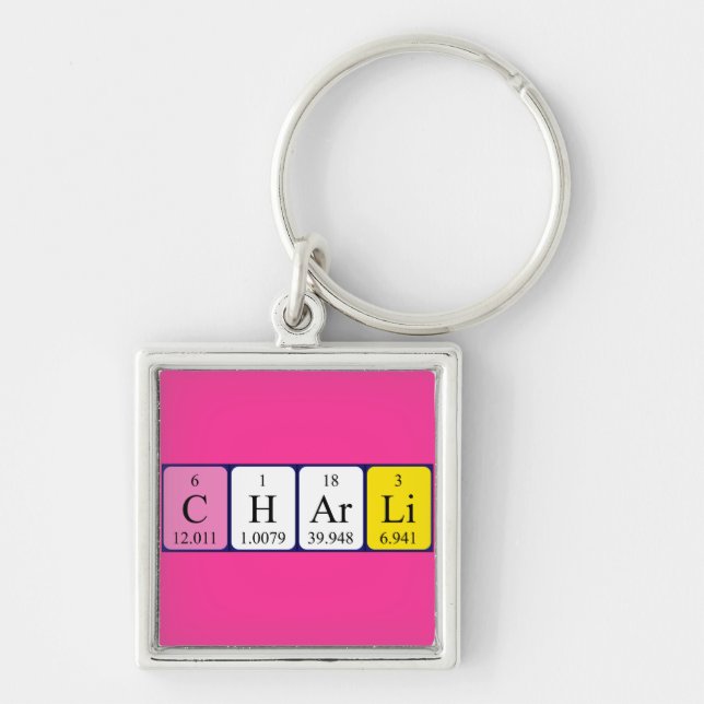 Charli periodic table name keyring (Front)