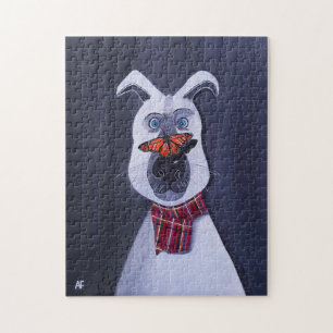 Charlie and the Monarch Painting by Alfred Fox Jigsaw Puzzle