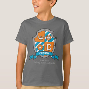 Charlie boys C name & meaning crest shield T-Shirt
