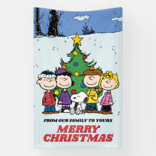 Charlie Brown and Friends Christmas Banner