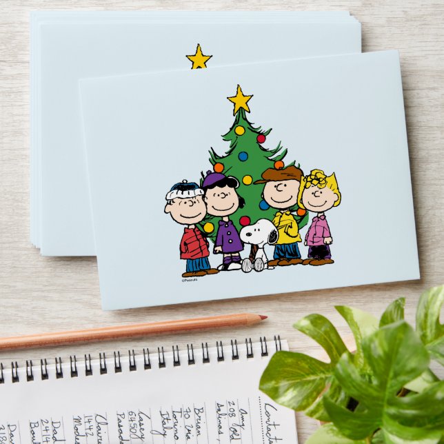Charlie Brown and Friends Christmas Envelope (Stacked)