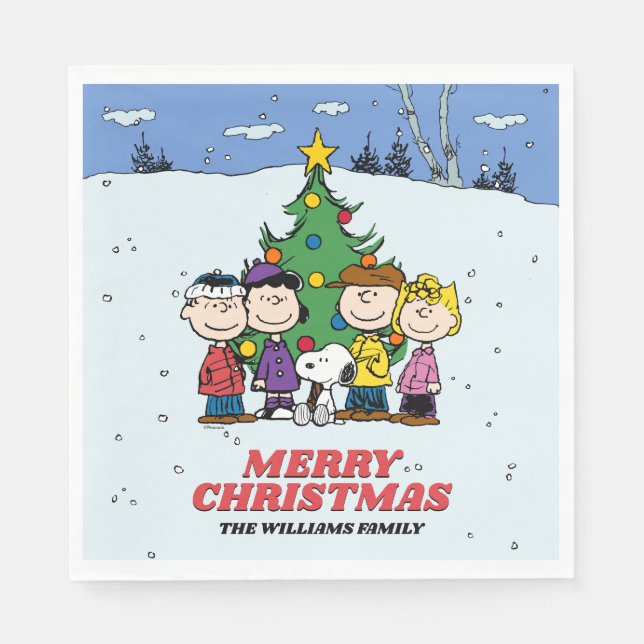 Charlie Brown and Friends Christmas Napkin (Front)