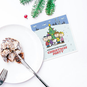 Charlie Brown and Friends Christmas Party Napkin