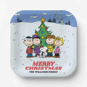 Charlie Brown and Friends Christmas Party Paper Plate