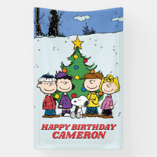 Charlie Brown and Friends Winter Birthday Banner