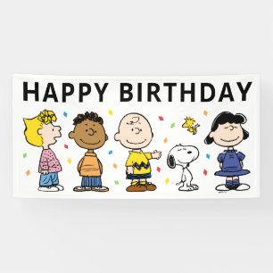 Charlie Brown and Gang Confetti Birthday Banner