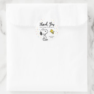 Charlie Brown and Gang Confetti Birthday Classic Round Sticker